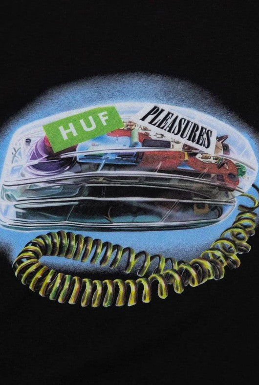 CAMISETA HUF X PLEASURES PARTYLINE [NEGRA]